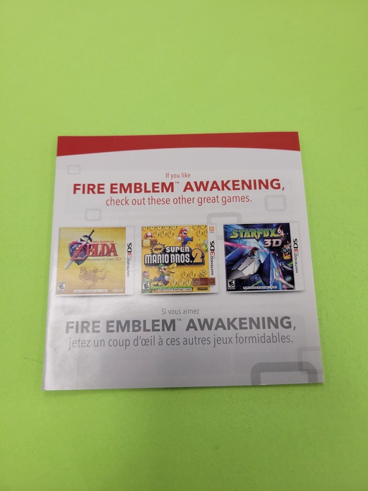 Fire Emblem: Awakening (Nintendo 3DS) Insert Only