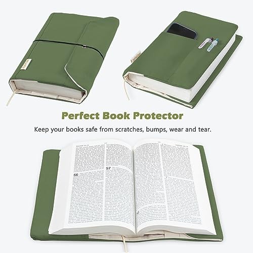 Canvas Book Covers, Washable Book Protector, Book Cover for Lime Medium