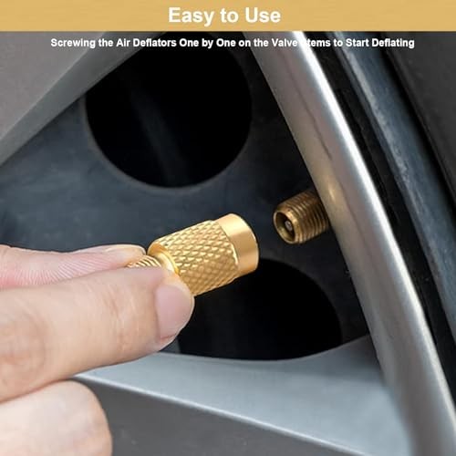 Tire Deflator,4 in 1 Solid Brass Easy Storage and Using Tire Air Deflator-1