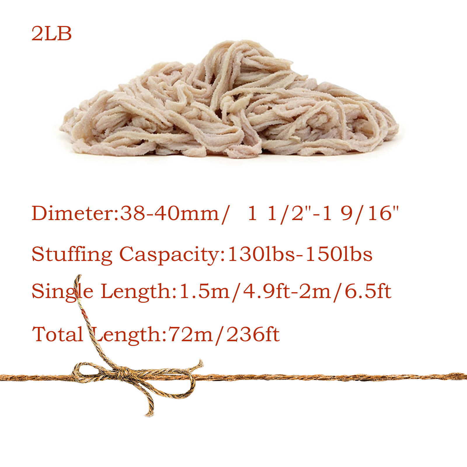 Natural Hog Casing, Natural Edible Sausage Casing for Home Sausage Making