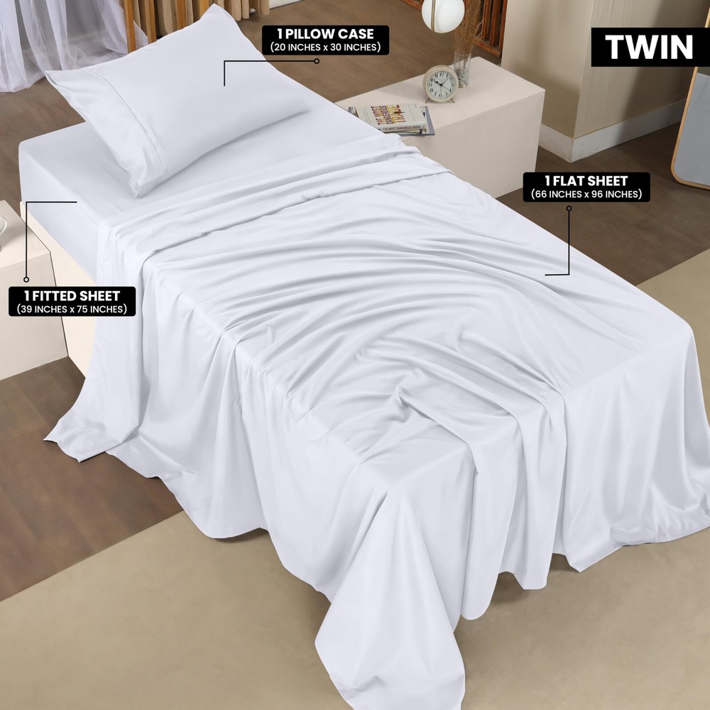 Utopia Bedding Twin Bed Sheets Set - 3 Piece Bedding - Brushed Microfiber