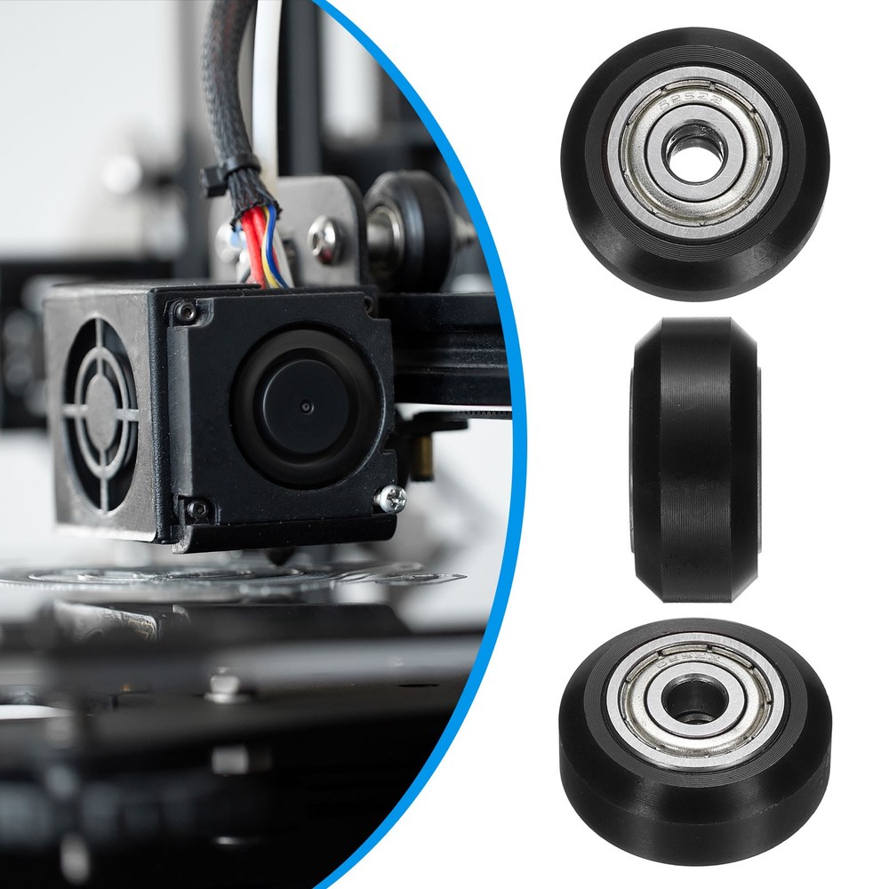 4Pcs 3D Printer Wheel with 625ZZ Linear Bearing for 3D Printer, Black