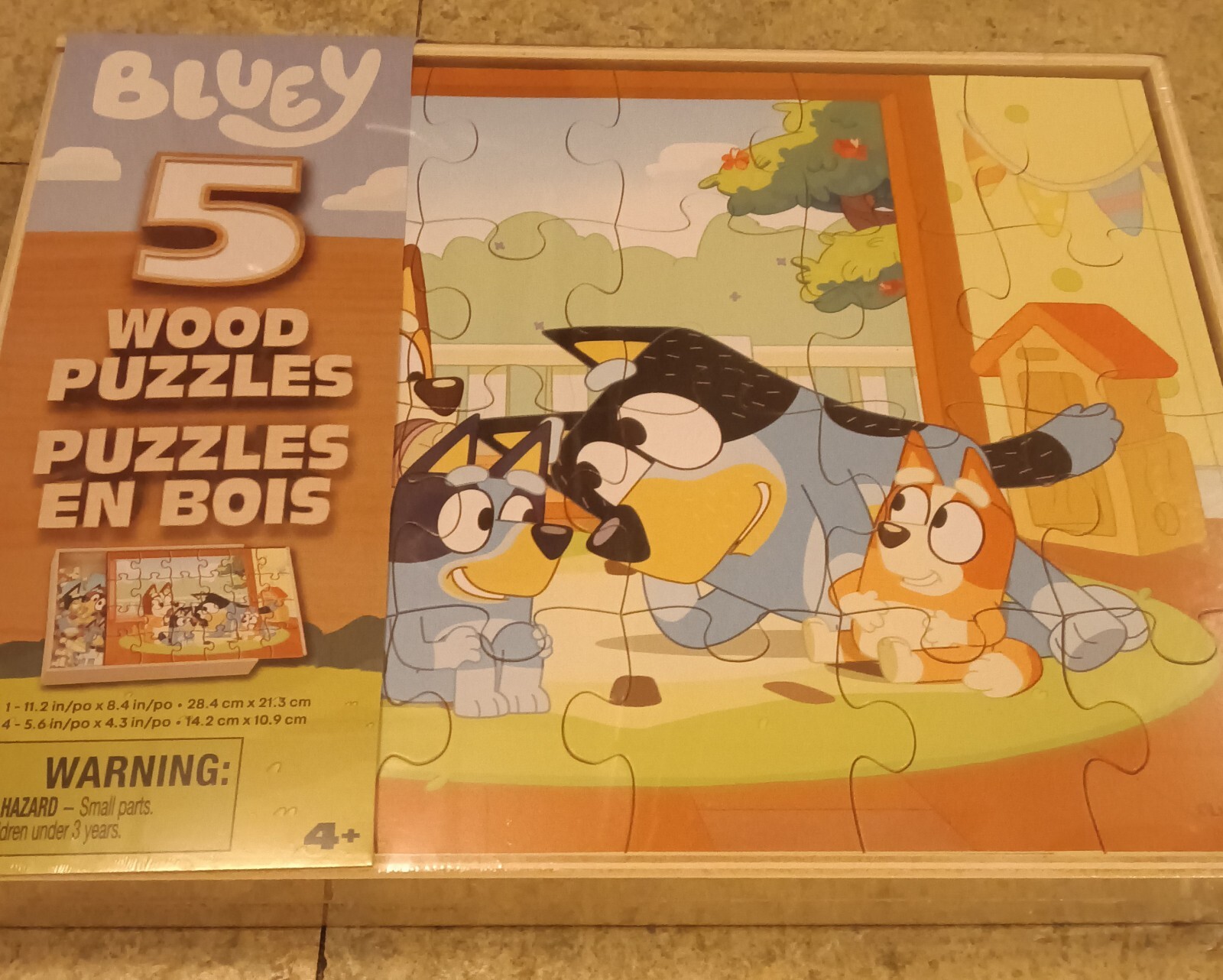 💙🐕 “BLUEY” Set Of Squishmallow + Wooden Jigsaw Puzzle 5 PK.