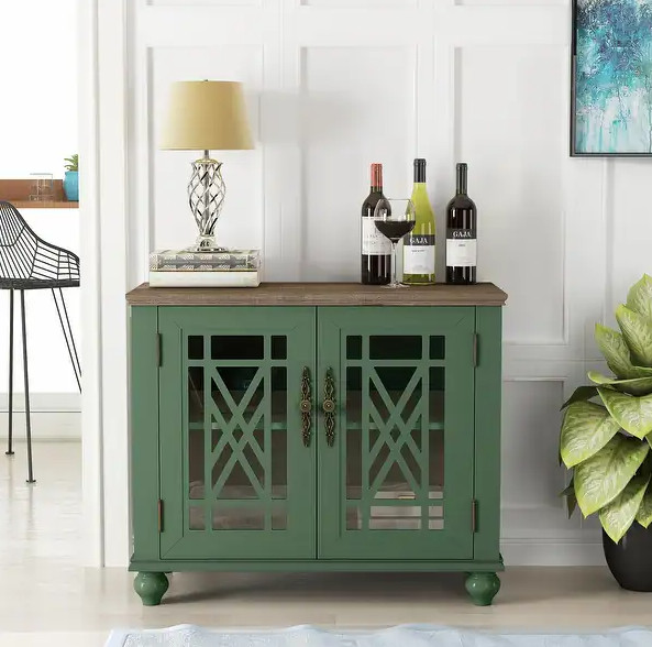 Cabinet Buffet Sideboard Storage Kitchen Doors Accent Room Shelves Dining Modern