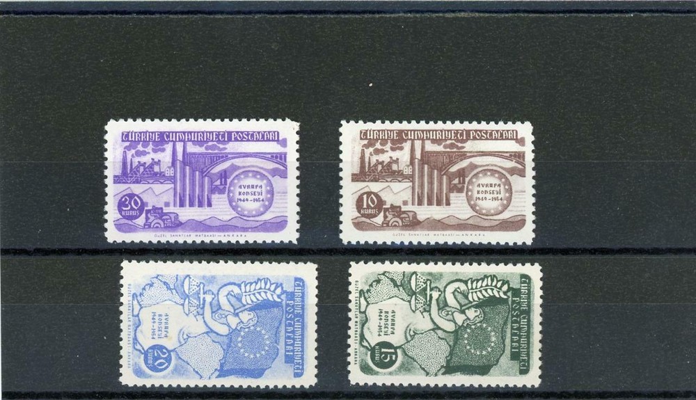 Turkey 1954 Scott# 1130-3 Mint Hinged