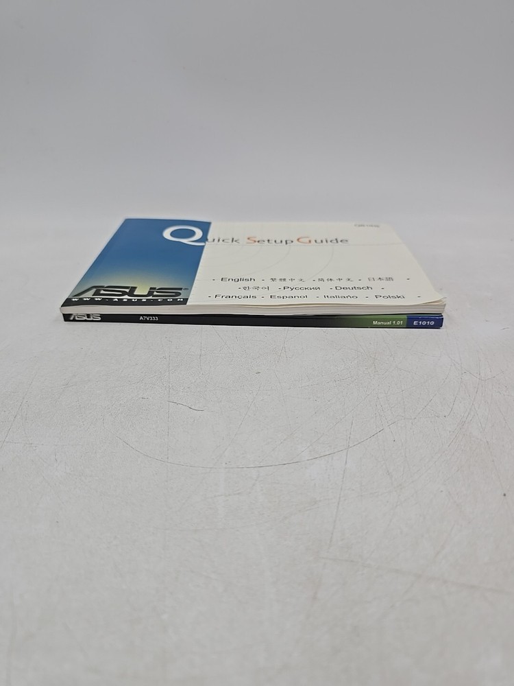 ASUS A7V333 Socket A Motherboard User Manual E1010 Q818B Quick Setup Guide Used