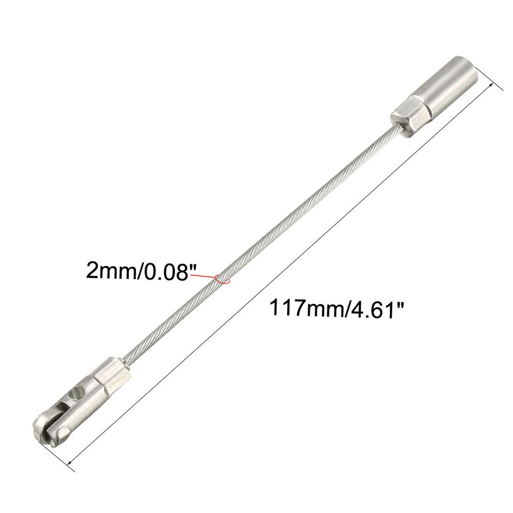 2Pcs 117mm Fish Tape Leader Wire Cable Puller with Roller for 4mm Wire Puller