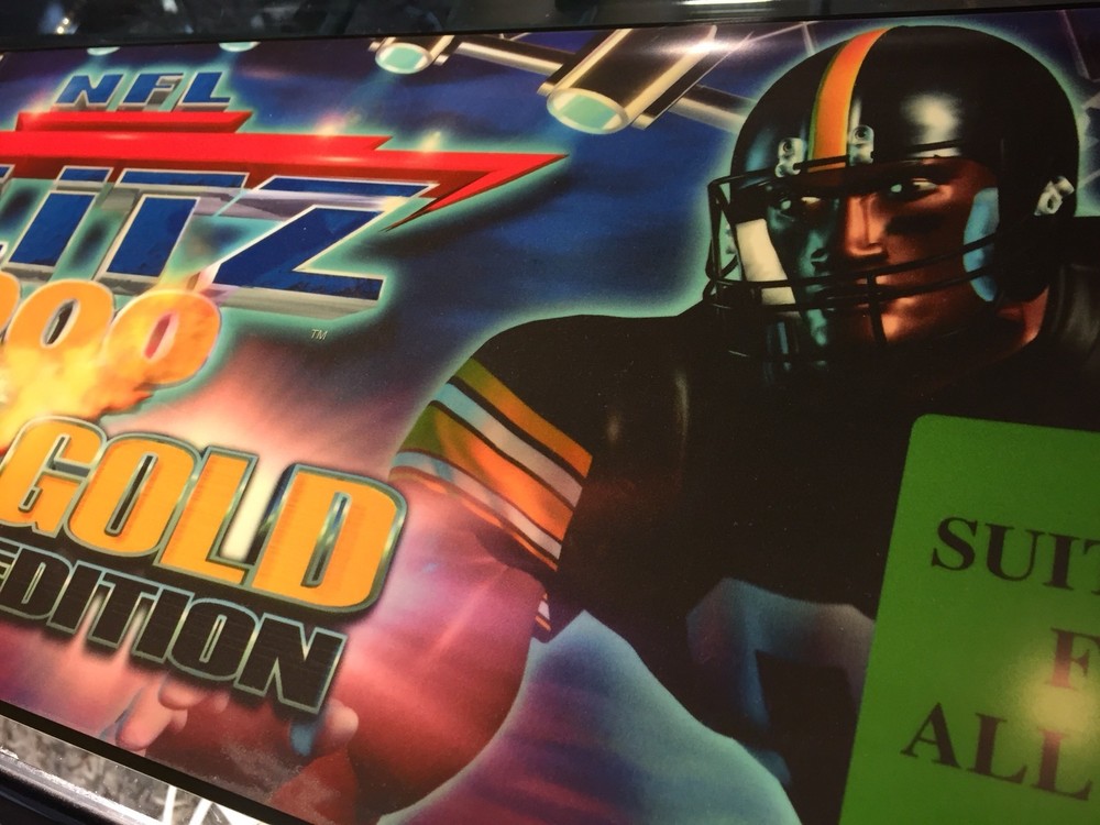 NFL Blitz 2000 Gold Edition Arcade Marquee 26"x8"