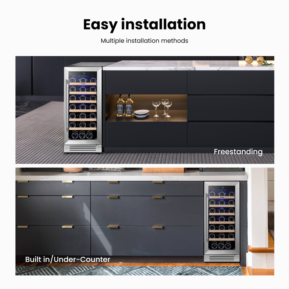 Yeego 15" Compressor Wine Cooler Single Zone Freestanding Digital Control
