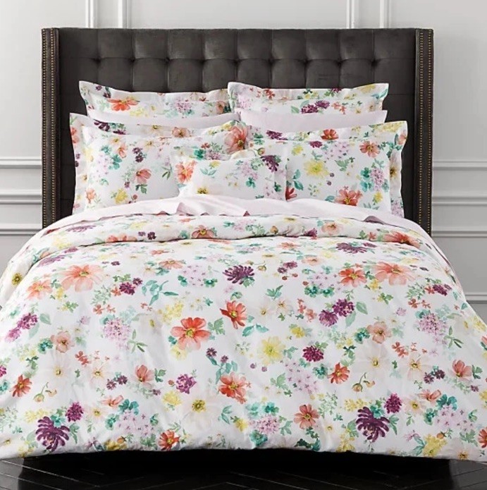 Schlossberg Switzerland~Flora Blanc~Satin Noblesse~Queen Cover~Floral~OEKO~ITALY