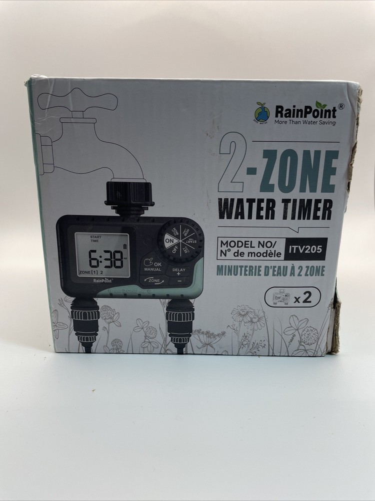 RAINPOINT 2-Zone Water Timer Model ITV205 2 Pack