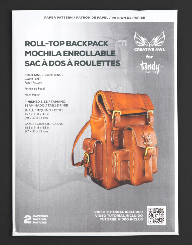 PATTERN - Backpack -  Leather Roll Top Backpack