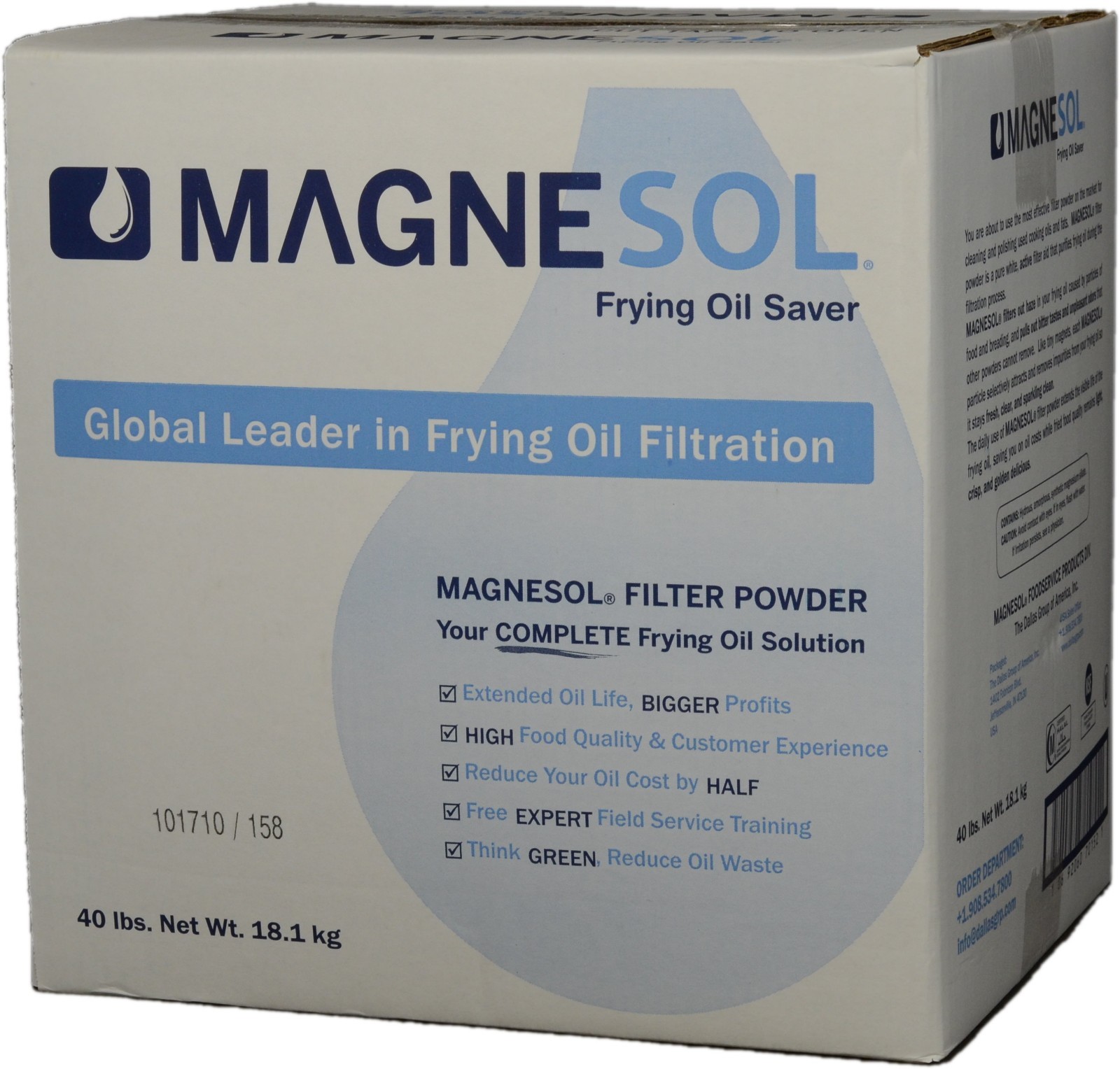 40 lb. Bulk Box Magnesol XL Fry Oil Saver Filter Powder by Dallas Group 727152