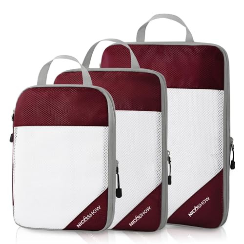 3 Set Compression Packing Cubes, Packing Cubes for Travel Compression,