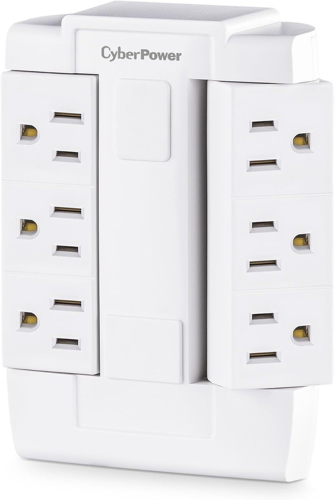 White 6 Outlet Swivel Wall Tap - Efficient Solution for Everyday Power Needs