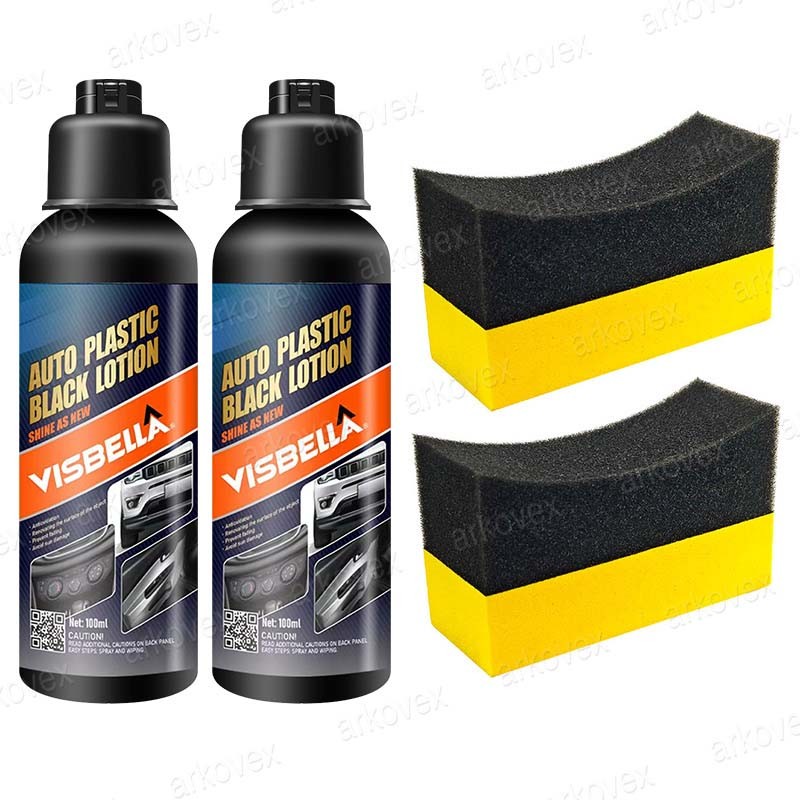 Black Plastic Restorer Car Trim Shine Coating Liquid – 6.7Oz. with 2 Applicator