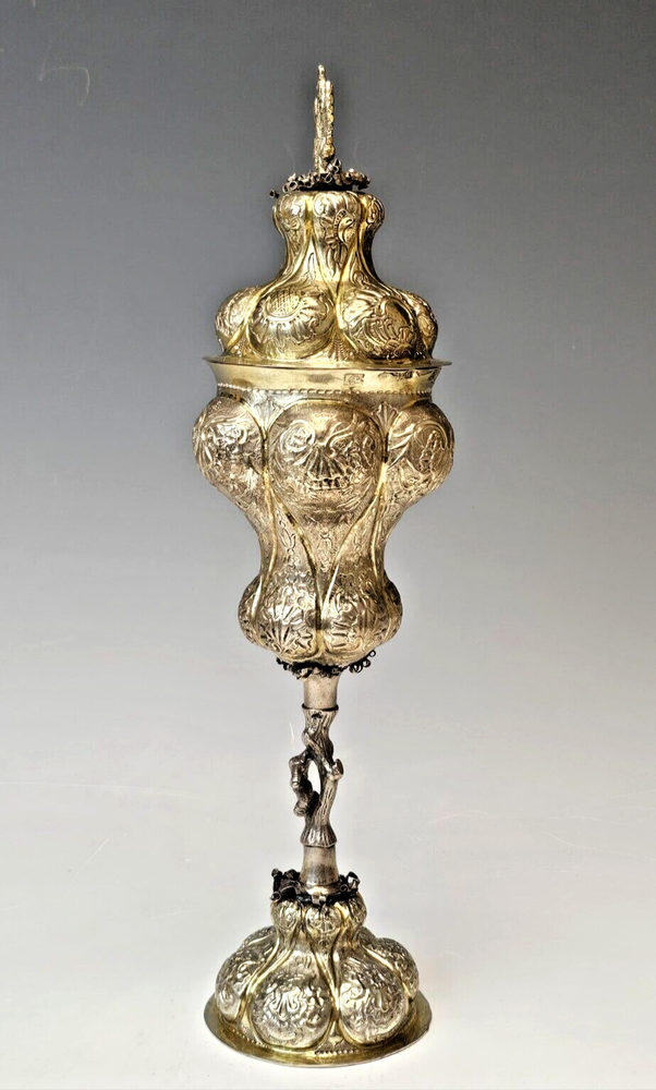 Rare Large 18C Russian Gilt Silver Chalice