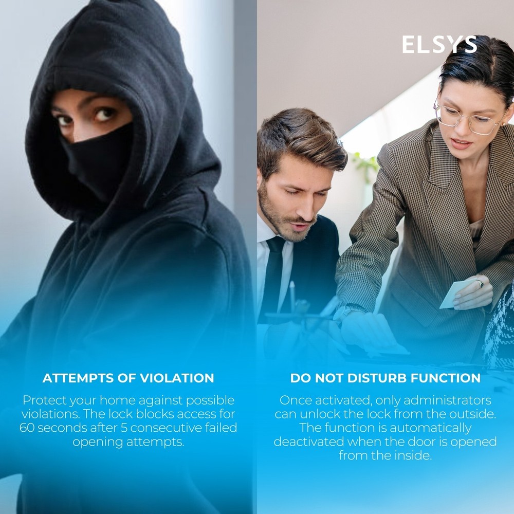 Digital Lock with Handle - Fingerprint Door Lock & Numeric Access - Black