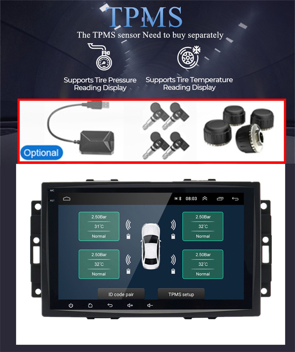 Touch Screen Car MP5 Player Mirror Link SWC USB Fit For 2006-2010 Dodge Caliber