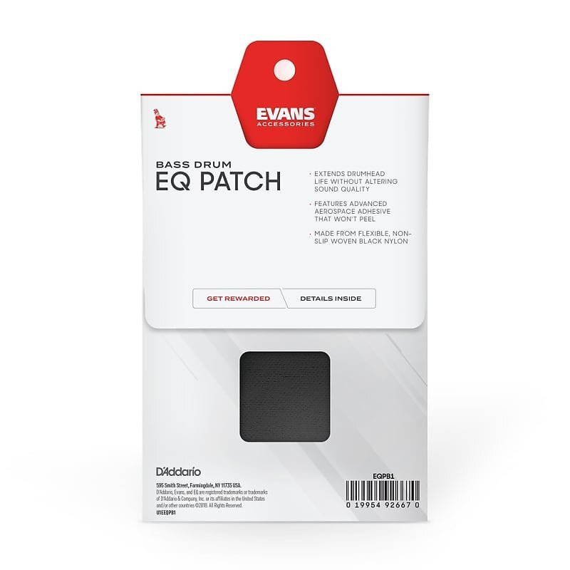 Evans EQ Pedal Patch (Single Black Nylon)