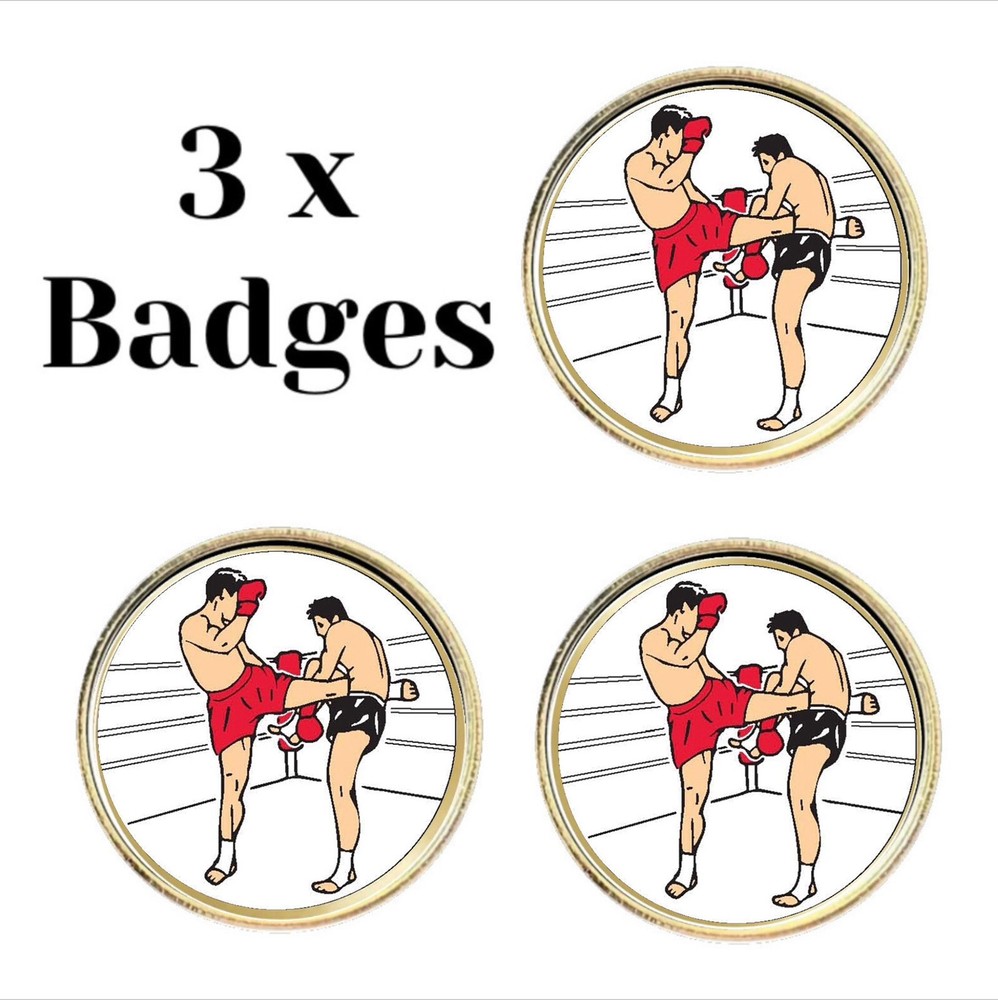 3 x Kick Boxing (BU4) Lapel Pin Badges