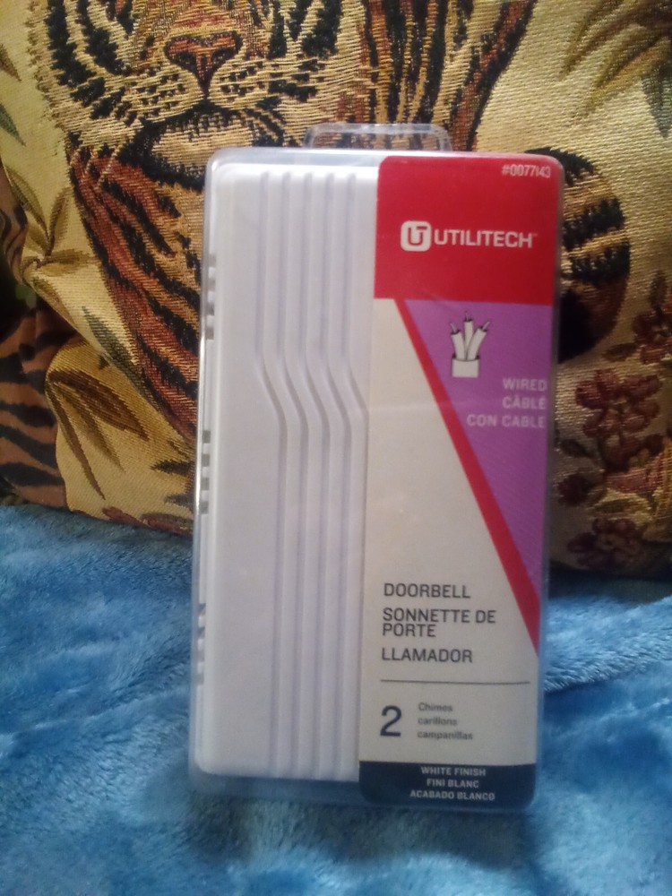 Ulilitech wired doorbell,white,2 chimes.