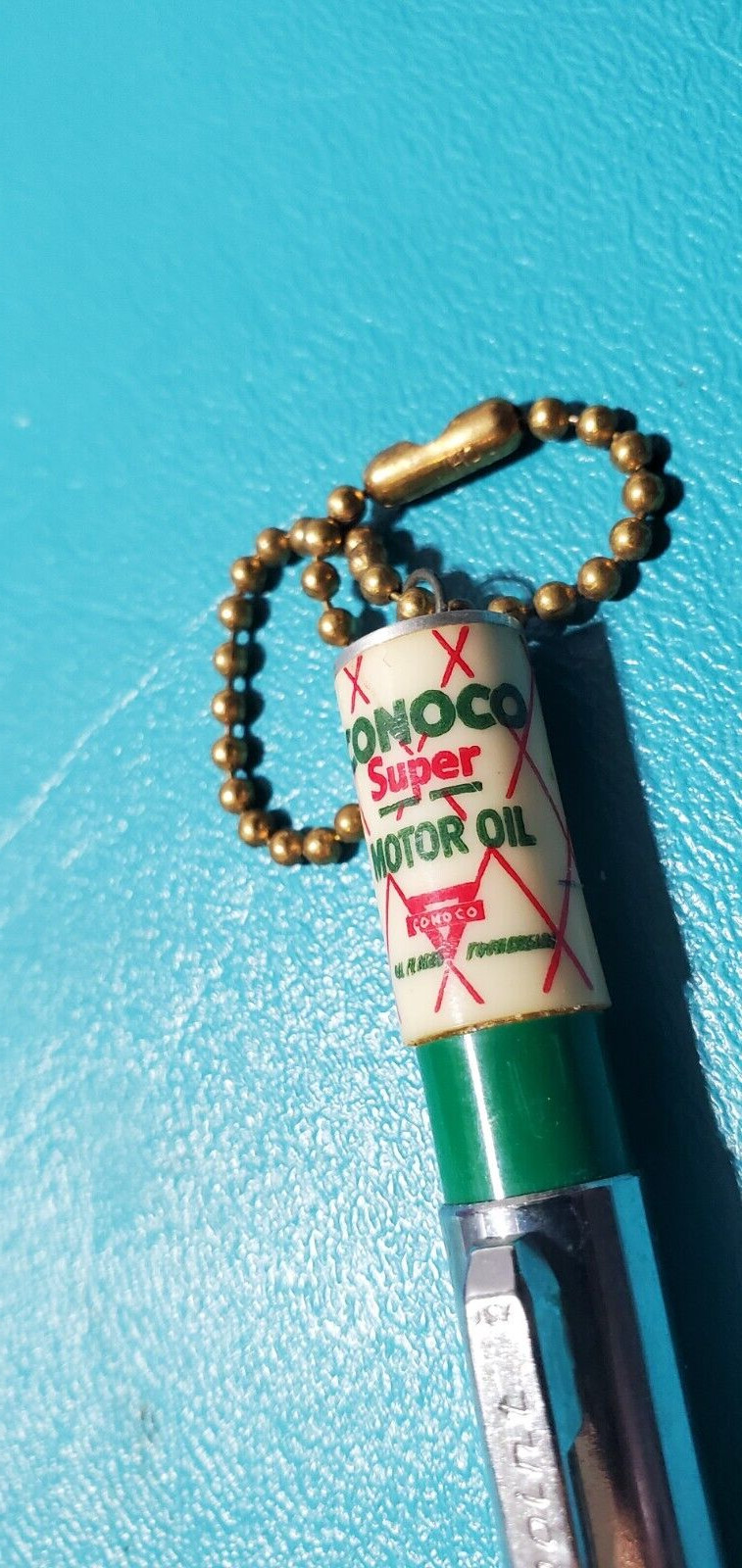 Vintage RITEPOINT PEN CONOCO SUPER MOTOR OIL Pen GAS STATION ADVERTISING Topper