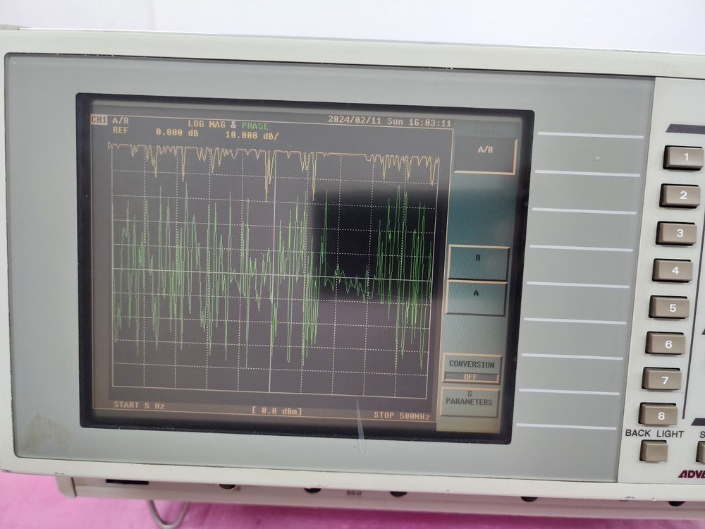 ADVANTEST R3753B Network Analyzer, 5 Hz to 500 MHz