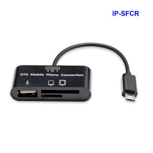 OTG Micro USB to Card Reader/USB Hub Cable for Mobile Devices with OTG Support