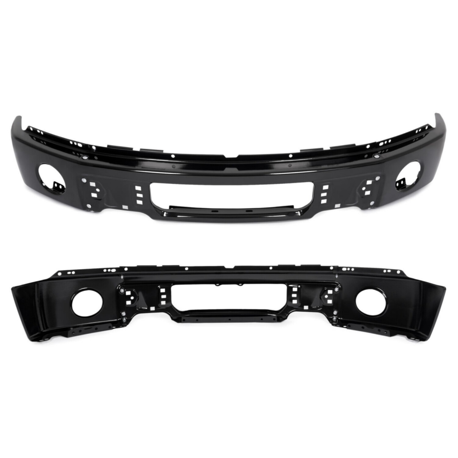 Front Black Steel Bumper Face Bar For Ford F150 2009-2014 w/ Fog Light US NEW