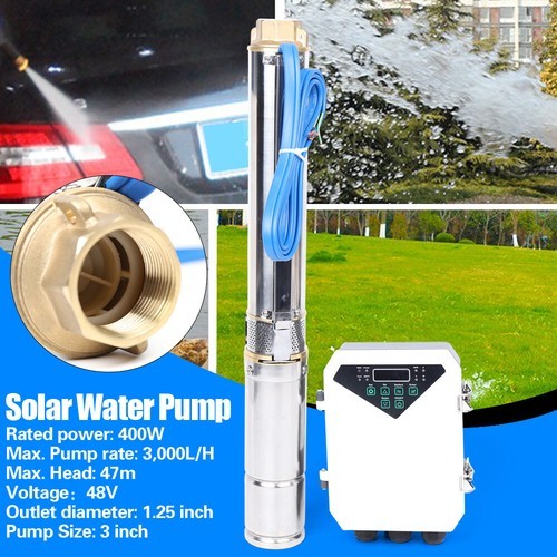 Solar Water Pump Submersible Deep Well Pump 48V DC Max Pump Rate 3,000l/H USA