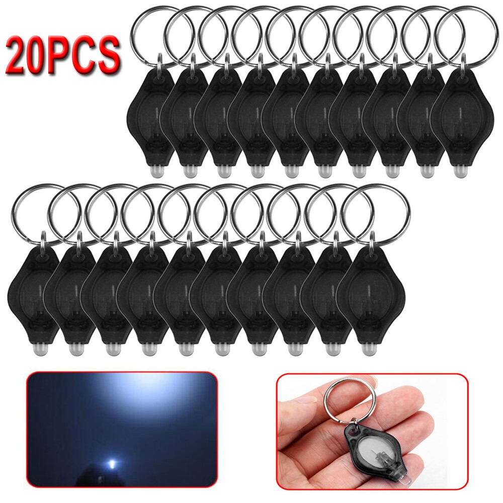 20pcs LED Mini Keychain Flashlight Key Ring Light Work Lamp Torch Lights Pocket