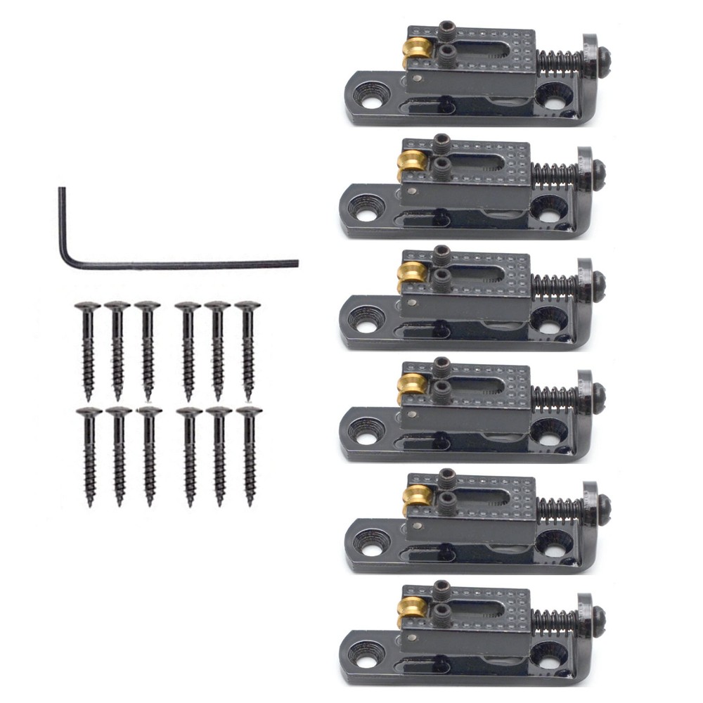 6Pack Alloy+Copper Single Roller 3-8 String Bridge For Guitar Cigar Box Banjo