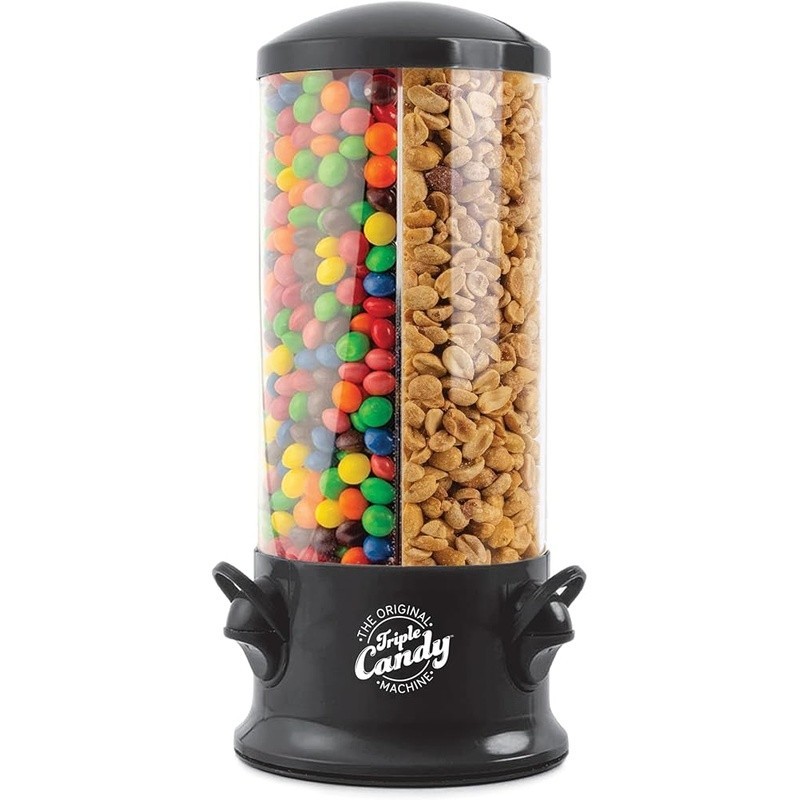 Three Compartment Snack Dispenser Easy Use 360 Degree Rotating Vending Machine