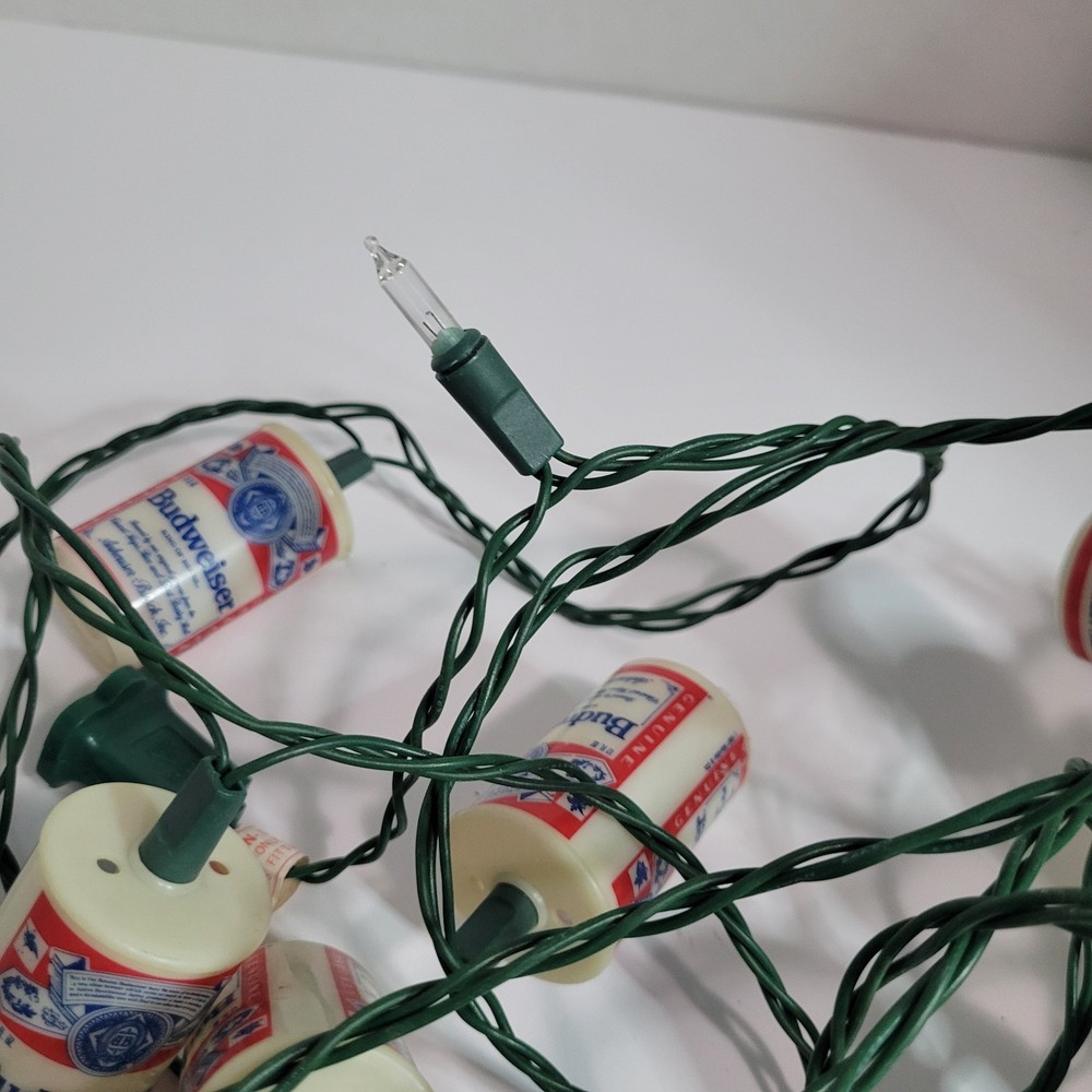 Vintage 1987 Mini Budweiser Beer Can String Lights