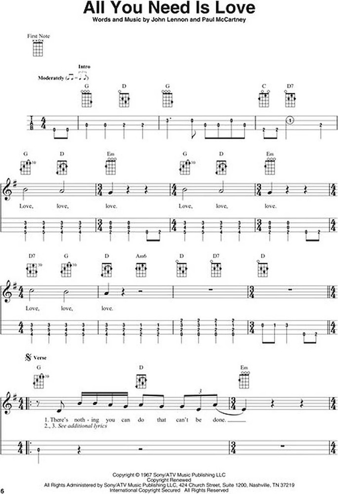 The Beatles - for Baritone Ukulele