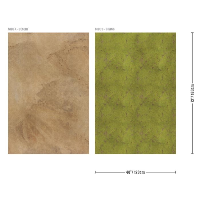 BATTLEFIELD IN A BOX BB951 Desert/Grass Two-Sided 48"x72" Neoprene Gaming Mat
