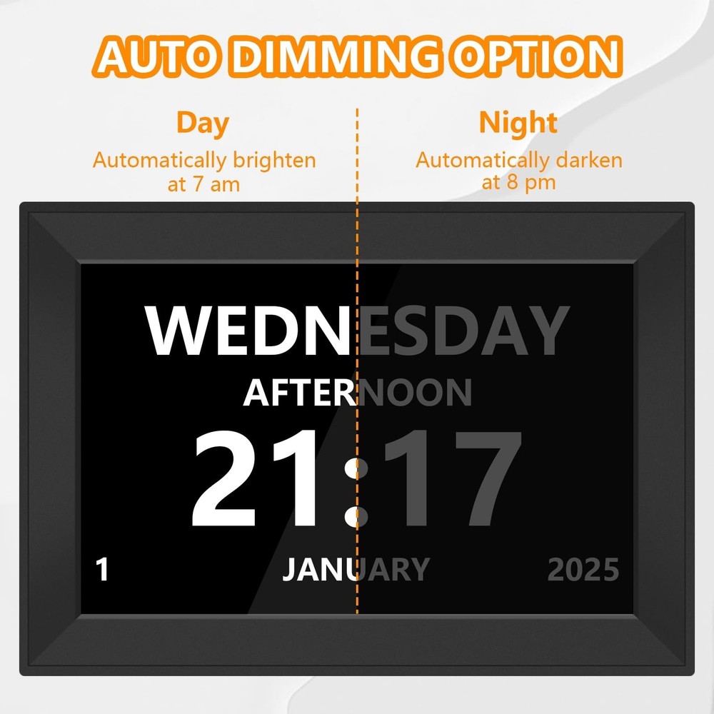 Jazeyeah10.1 Touch Screen Extra Large Digital Clock with Date and Day for Eld...