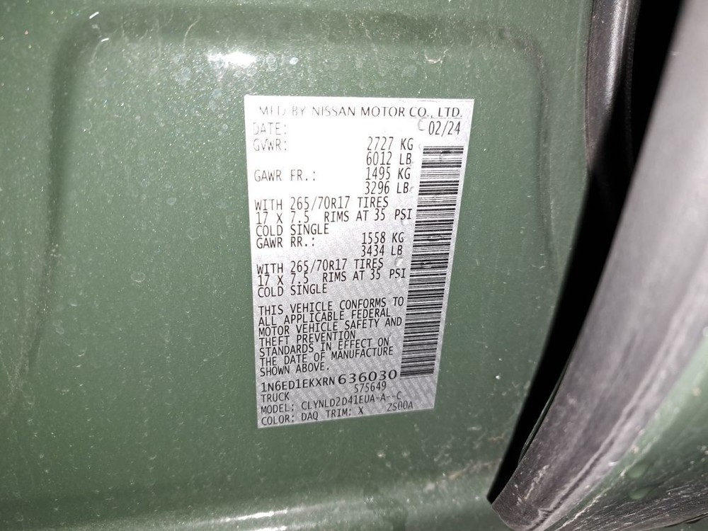 Lh Driver Side 2024 Frontier Camera/Projector Sku#4270878