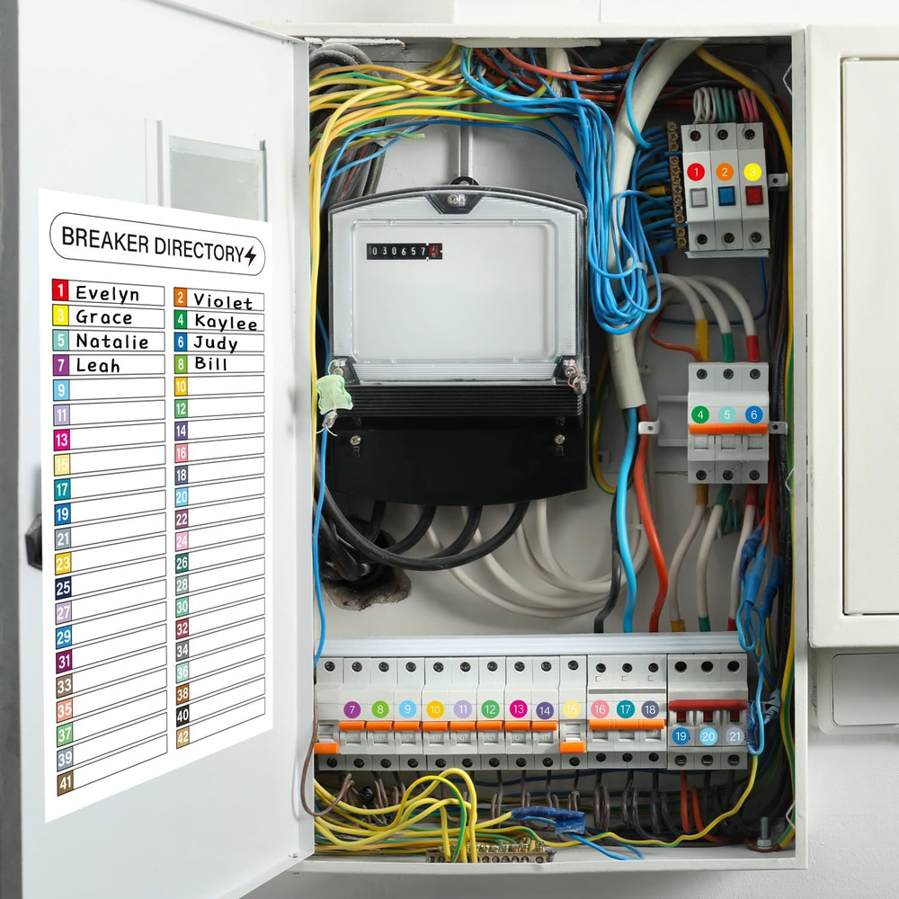 16 Sheets Breaker Panel Labels, Electrical Box Sticker Numbers Breaker Panel Lab