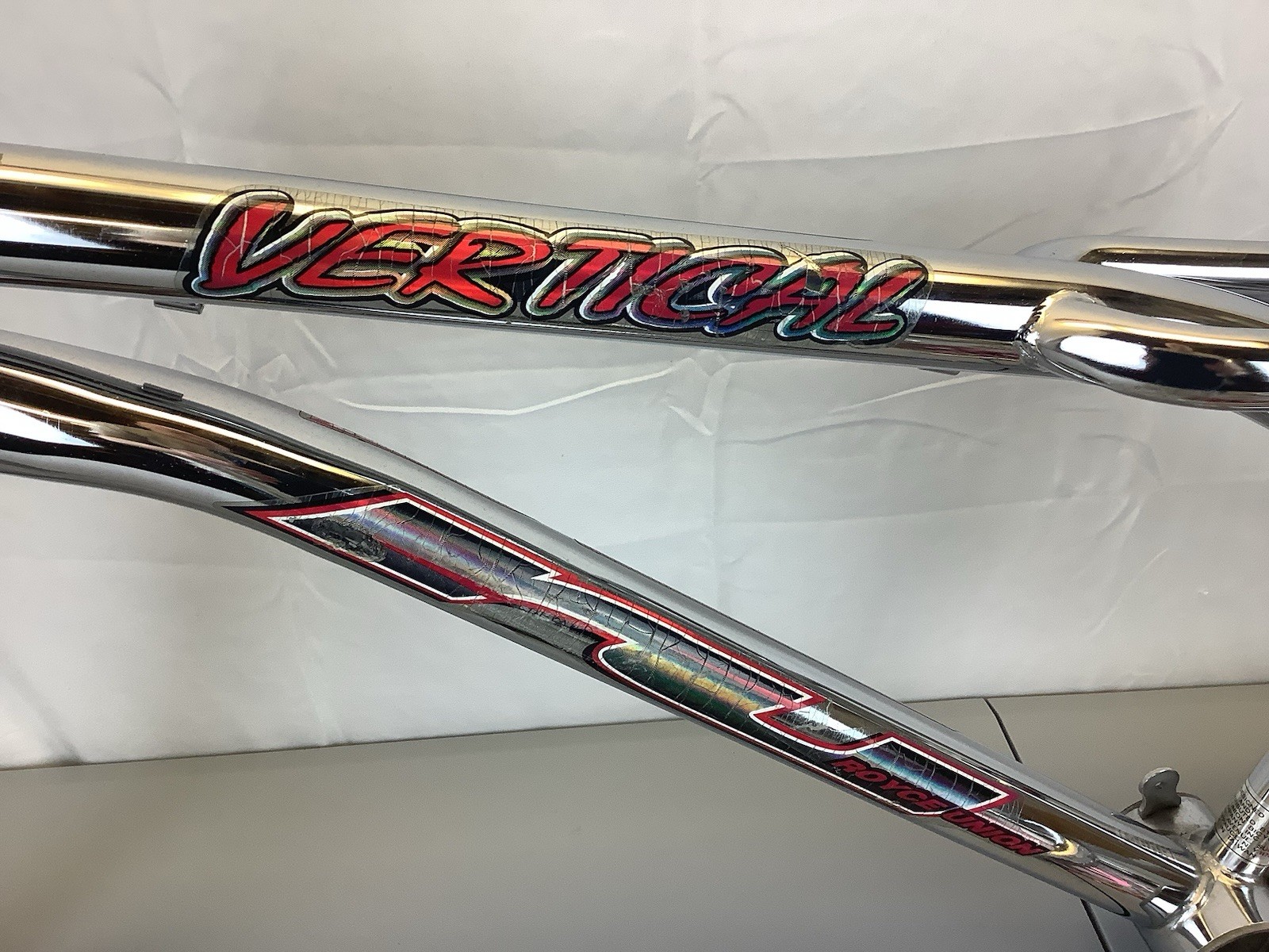 Mid School Freestyle Royce Union T-18 Vertical Chrome Frame Fork Bars