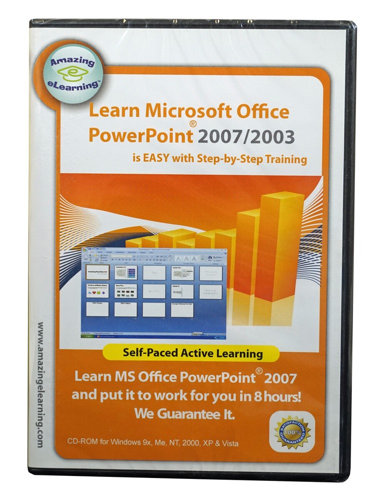Learn Microsoft Office PowerPoint 2007/2003~ self paced step by step learning CD