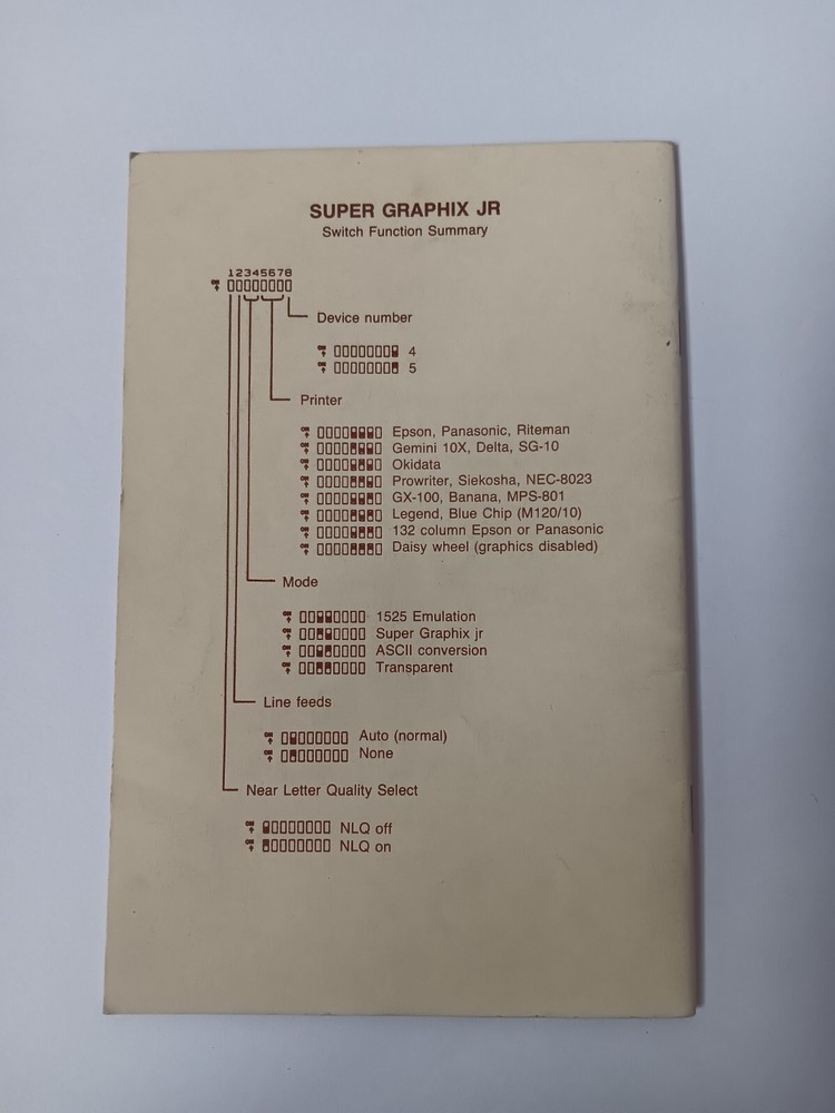 Xetec Commodore Super Graphix Jr 2nd Ed Printer Interface Instruction Manual