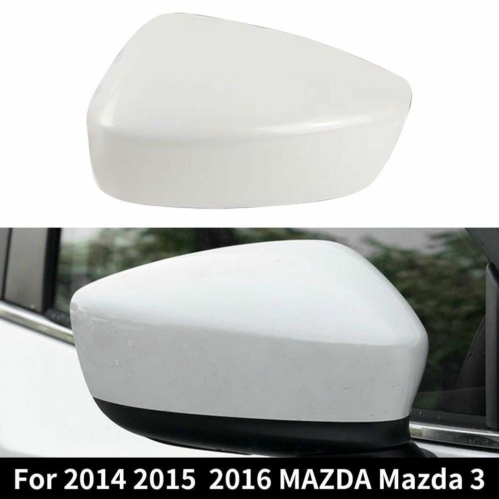 For 2014-2016 Mazda 3 White Right Passenger Side Mirror Cap Cover Replacement PT