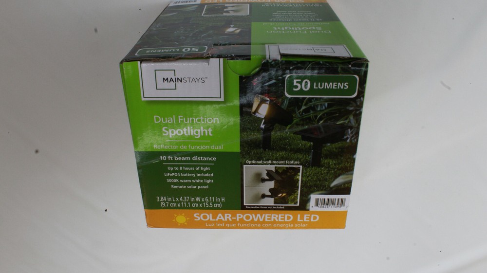 Solar Powered LED Dual Function Landscape Spotlight, 50 Lumens