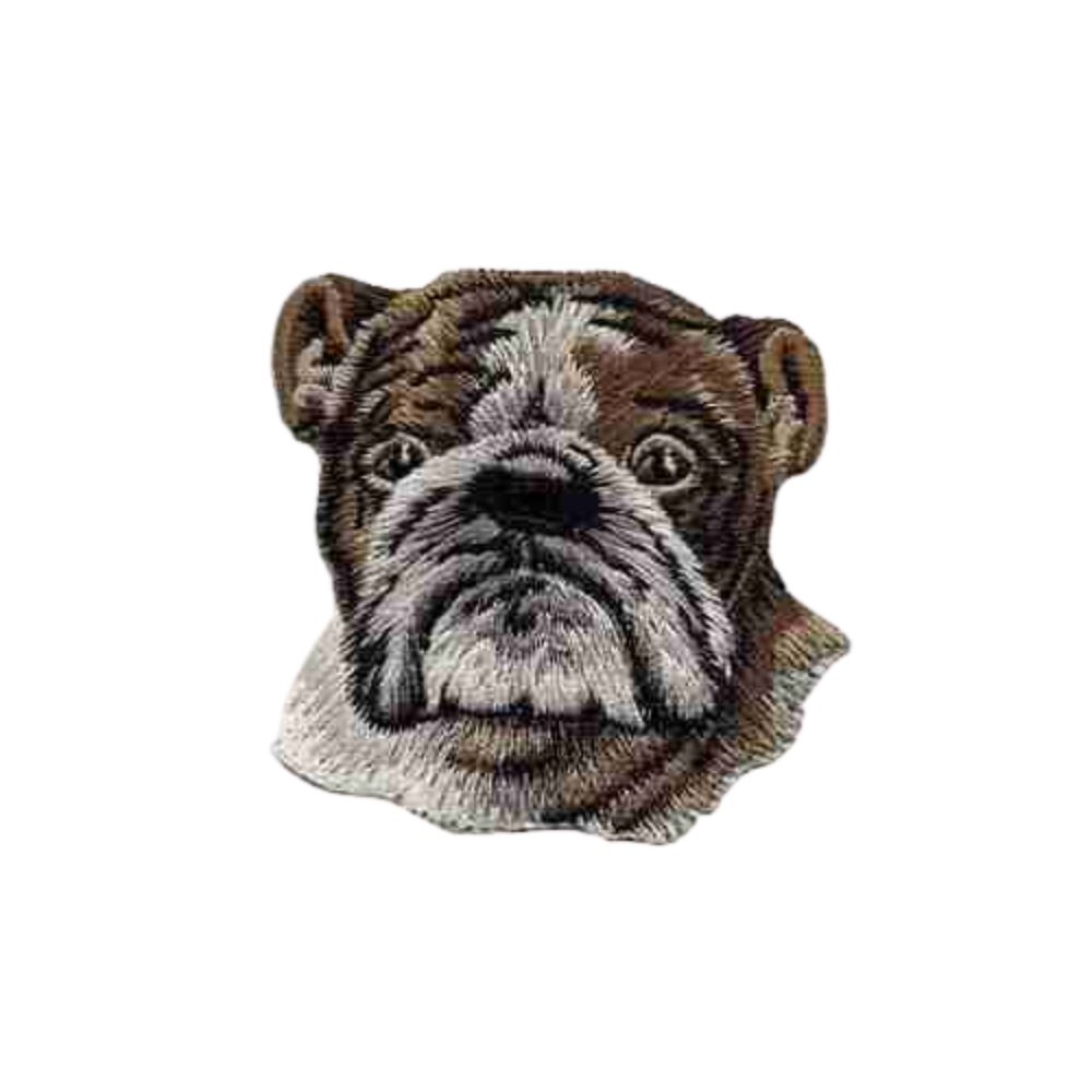 English Bulldog Head (3-Pack) Iron On Patch