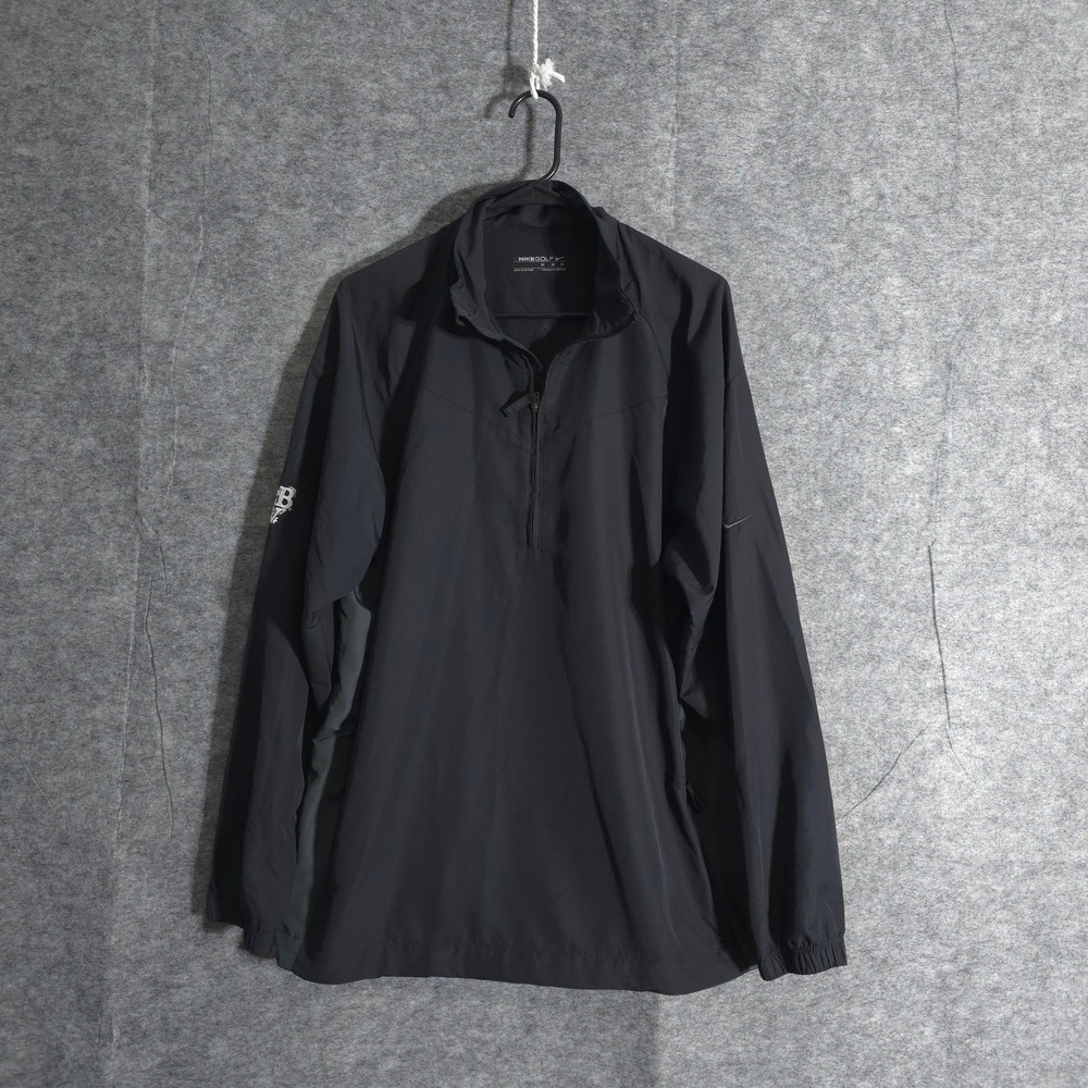Nike Golf Wind Pullover Jacket Mens Medium Lightweight Black 1/4 Zip Windbreaker