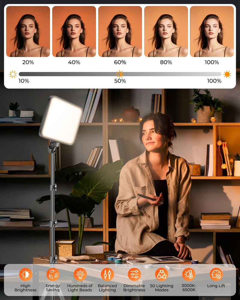 12'' LED Video Light Kit | High Brightness | 5 Lighting Modes | 3000-6500K Studi