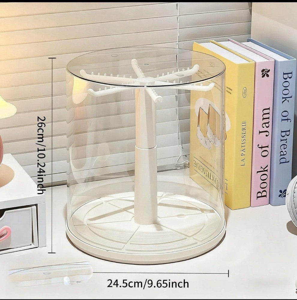Transparent Rotating Display Box for Labubus Dustproof Stackable Holder Case
