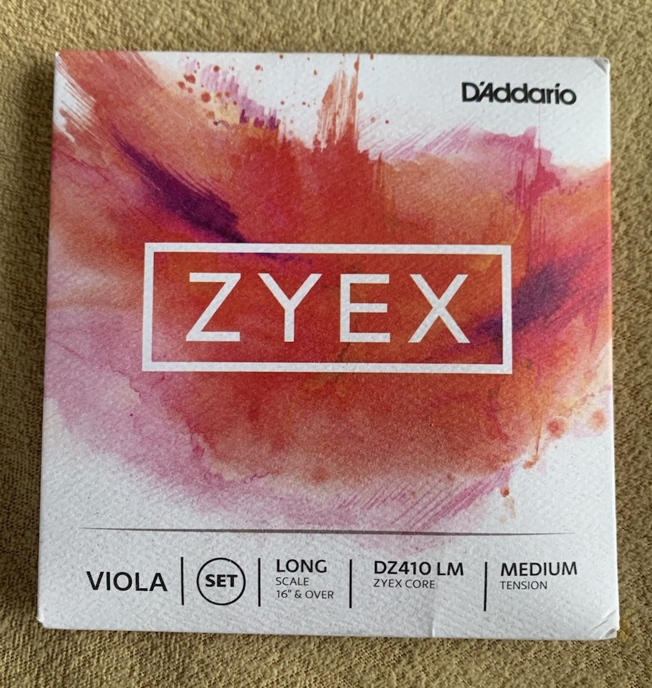 D'Addario Zyex Viola String Set Long Scale Medium Tension New ✅